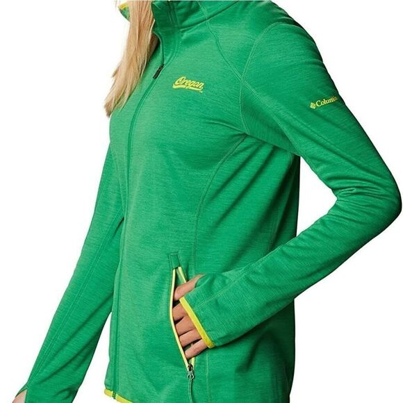 Columbia NCAA Oregon Ducks Jacket Sapphire Trail Fleece Omni-Heat Small S Green - Picture 11 of 13